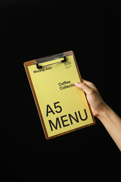 A5 Menu With Wood Cover - cf0001